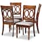 Baxton Studio Lucie Grey Upholstered and Walnut Wood 4-Piece Dining Chair Set 171-9877 - alternate 1